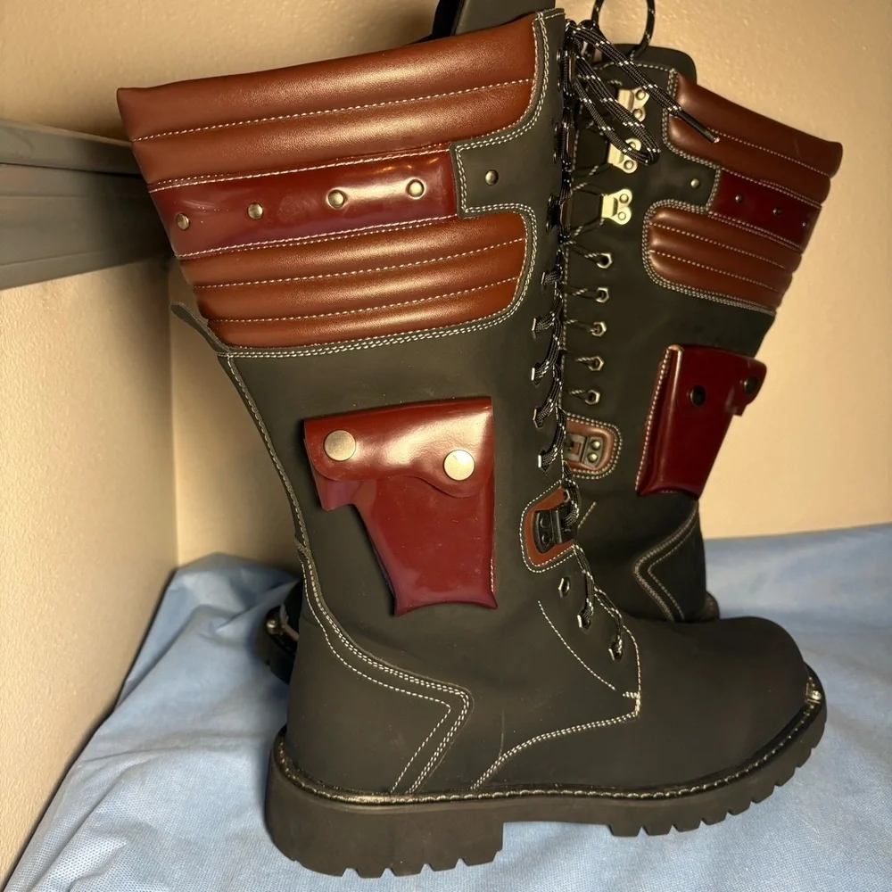 NWOT- Addax Ridge unisex steampunk/goth, conceal n carry, riding boots, size 46